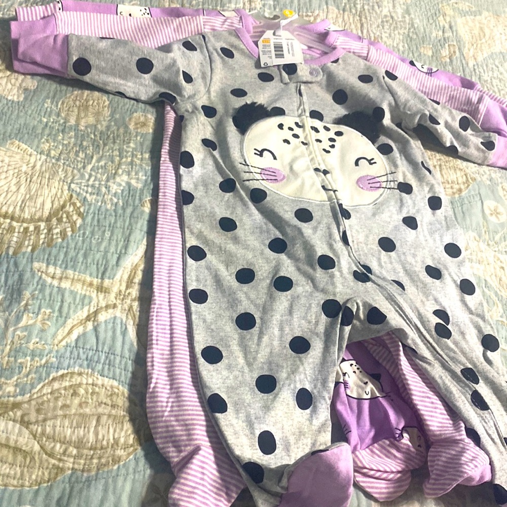 3 pack Gerber sleepers infant girls 0 - 3 months New